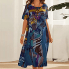 Hanna | Women's Printed Midi Dress™ – Mühelose Eleganz für jeden Tag