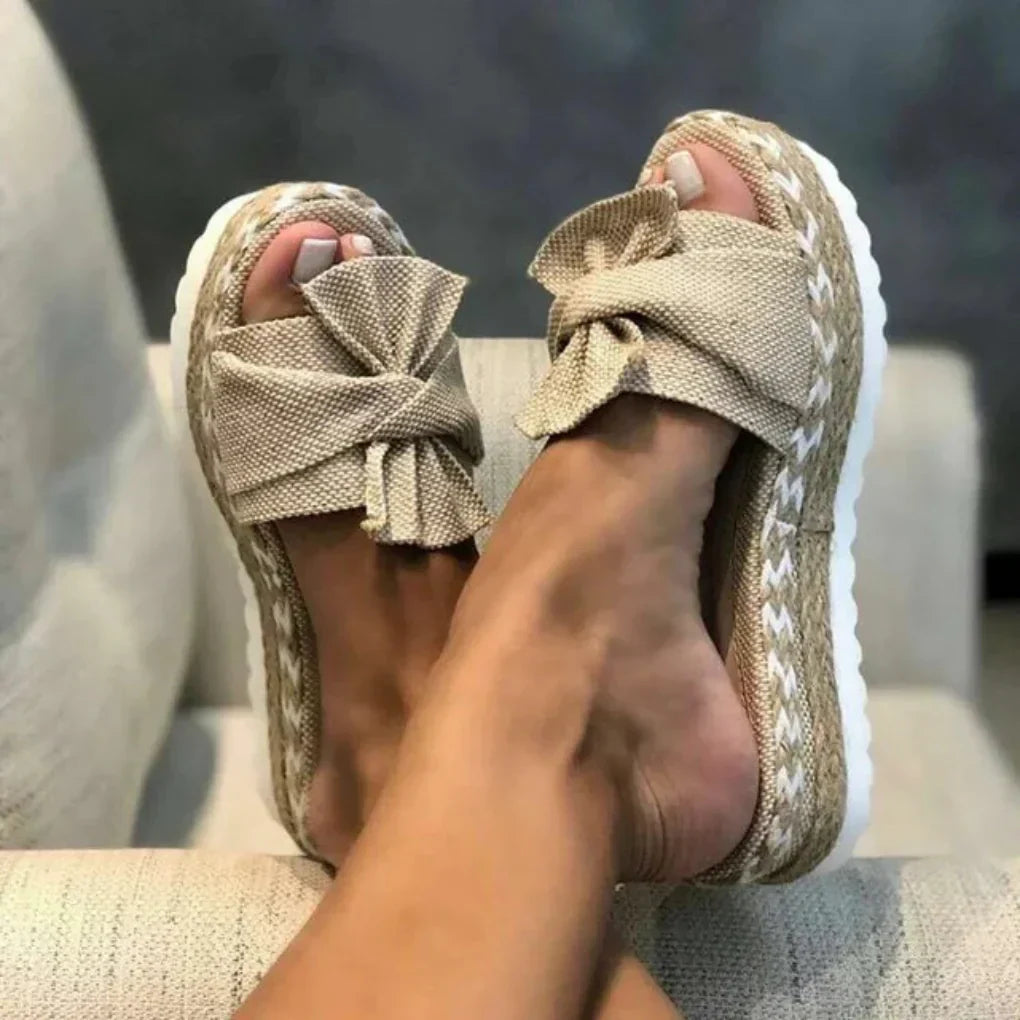 Maribel | Women's Orthopedic Bow Platform Slides™ – Eleganz und Komfort vereint