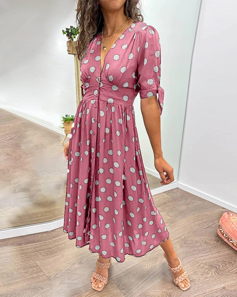 Polka Dot Midi Dress With Flattering A Line Fit for Women™ – Zeitlose Eleganz für jeden Anlass