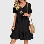 Spring V-Neck Tiered Midi Dress For Women™ – Mühelose Eleganz für Frühlingstage