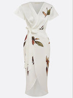 Women's Floral Wrap V Neck Elegant Midi Dress™ – Zeitlose Eleganz für jeden Anlass