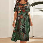 Hanna | Women's Printed Midi Dress™ – Mühelose Eleganz für jeden Tag