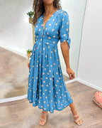 Polka Dot Midi Dress With Flattering A Line Fit for Women™ – Zeitlose Eleganz für jeden Anlass
