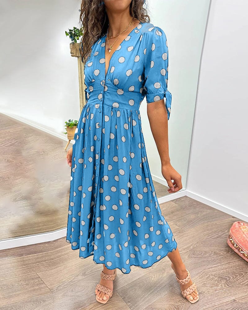 Polka Dot Midi Dress With Flattering A Line Fit for Women™ – Zeitlose Eleganz für jeden Anlass