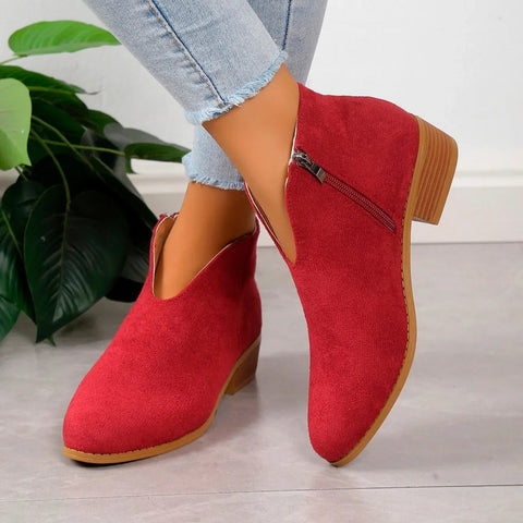 Damen Leoparden Stiefeletten mit Seitlichem Reißverschluss und Niedrigem Absatz™ – Stilvoller Komfort für jeden Tag
