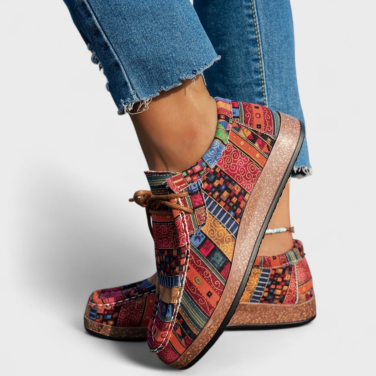 Patchwork Orthopedic Lace-Up Casual Shoes™ – Komfort und Stil für jeden Tag