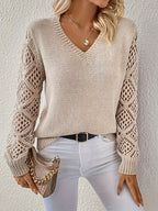 Women's V-Neck Knit Sweater Relaxed Fit Soft Warm Casual Winter Top™ – Kuschelige Wärme trifft auf zeitlose Eleganz