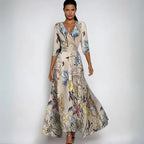 Women's Floral Maxi Dress with V Neck Wrap and Flowing Fit™ – Eleganter Boho-Style für jeden Anlass