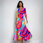 Women's Floral Maxi Dress with V Neck Wrap and Flowing Fit™ – Eleganter Boho-Style für jeden Anlass