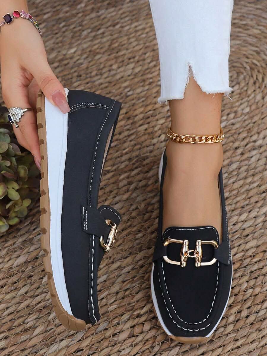 Women's Orthopedic Loafers with Metal Detail and Cushioned Support™ – Eleganter Komfort für den ganzen Tag