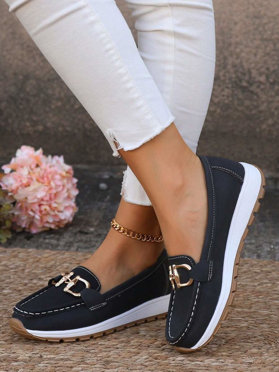 Women's Orthopedic Loafers with Metal Detail and Cushioned Support™ – Eleganter Komfort für den ganzen Tag