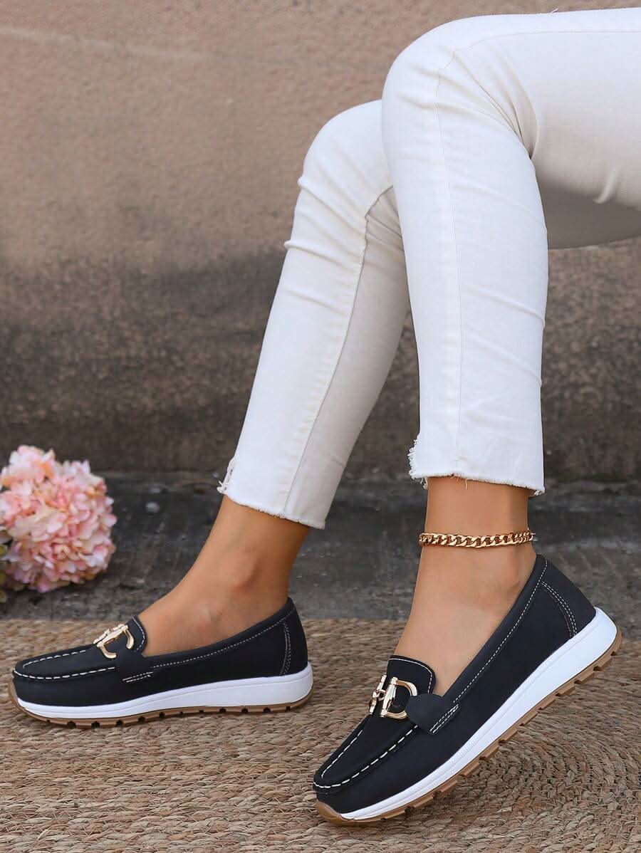 Women's Orthopedic Loafers with Metal Detail and Cushioned Support™ – Eleganter Komfort für den ganzen Tag