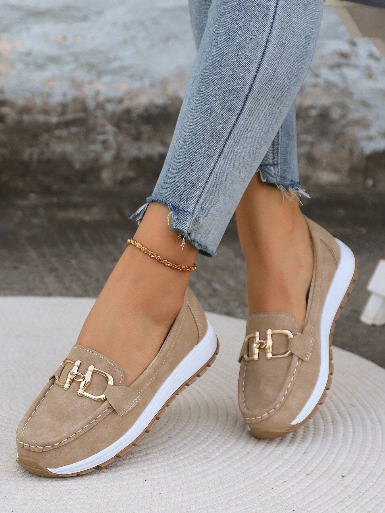 Women's Slip-On Loafers with Flat Wedge and Buckle Detail™ – Müheloser Komfort für den ganzen Tag