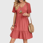 Spring V-Neck Tiered Midi Dress For Women™ – Mühelose Eleganz für Frühlingstage