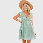 Women's V-Neck Sleeveless Mini Dress™ – Mühelose Eleganz für warme Tage