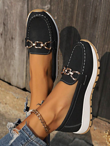 Women's Orthopedic Loafers with Metal Detail and Cushioned Support™ – Eleganter Komfort für den ganzen Tag