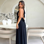 Women's Plunge V Neck High Slit Elegant Maxi Party Dress™ – Elegante Ausstrahlung für besondere Anlässe