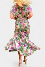 Women's Off Shoulder Midi Dress with Fitted Waist and Flowing Skirt™ – Elegante Feminine Ausstrahlung