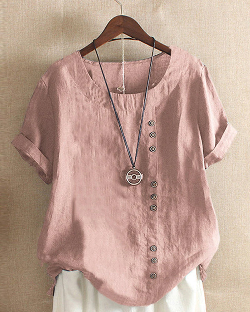 Beatrice | Women's Summer Button Detail Casual Blouse™ – Mühelose Eleganz für warme Tage