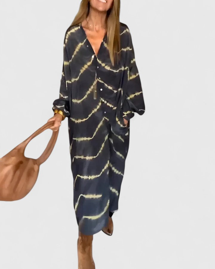 Spring Tie-Dye Midi Dress™ – Fließender Komfort für entspannte Frühlingstage