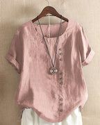 Soft Button Detail Casual Blouse™ – Mühelose Eleganz für jeden Tag
