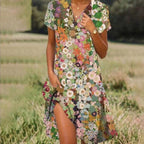 Relaxed Floral Button Midi Dress™ – Müheloser Stil für entspannte Alltage