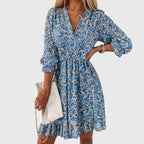 Women's Spring Smocked V-Neck Midi Dress™ – Zeitlose Eleganz für den Frühling