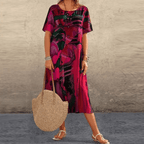 Hanna | Women's Printed Midi Dress™ – Mühelose Eleganz für jeden Tag