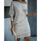 Women's Contrast Sequin Dress for Glamorous Evenings™ – Funkelnde Eleganz für unvergessliche Abende