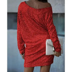 Women's Contrast Sequin Dress for Glamorous Evenings™ – Funkelnde Eleganz für unvergessliche Abende