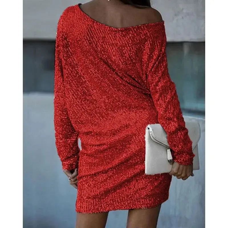 Women's Contrast Sequin Dress for Glamorous Evenings™ – Funkelnde Eleganz für unvergessliche Abende