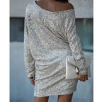 Women's Contrast Sequin Dress for Glamorous Evenings™ – Funkelnde Eleganz für unvergessliche Abende