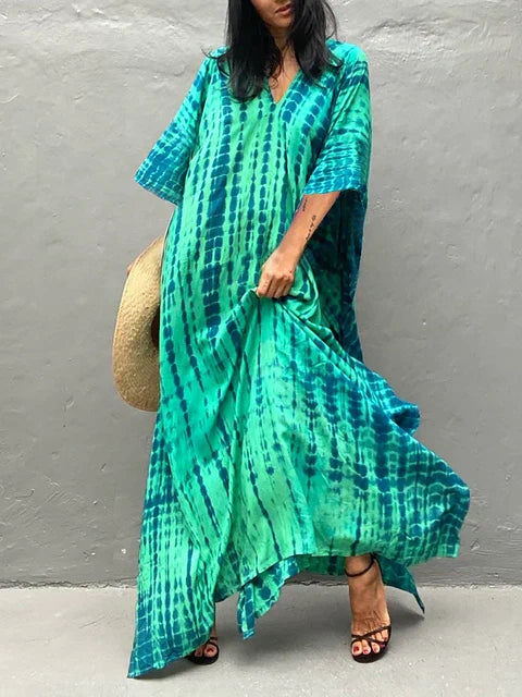 Women's Caftan Printed Flowing Relaxed Fit Summer Maxi Dress™ – Müheloser Sommerkomfort mit stilvollem Flair