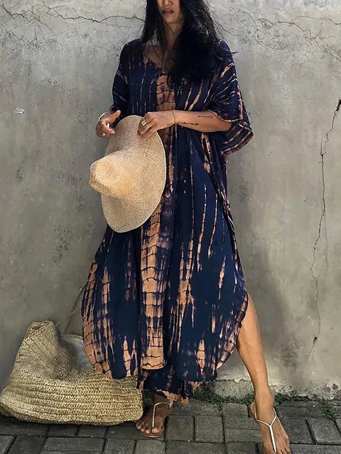 Women's Caftan Printed Flowing Relaxed Fit Summer Maxi Dress™ – Müheloser Sommerkomfort mit stilvollem Flair