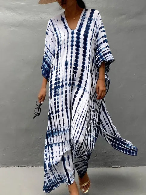 Women's Caftan Printed Flowing Relaxed Fit Summer Maxi Dress™ – Müheloser Sommerkomfort mit stilvollem Flair