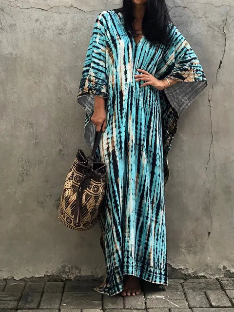 Women's Caftan Printed Flowing Relaxed Fit Summer Maxi Dress™ – Müheloser Sommerkomfort mit stilvollem Flair