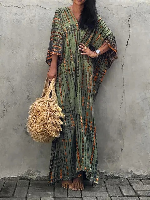 Women's Caftan Printed Flowing Relaxed Fit Summer Maxi Dress™ – Müheloser Sommerkomfort mit stilvollem Flair
