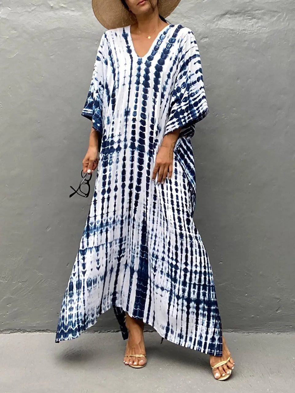 Women's Caftan Printed Flowing Relaxed Fit Summer Maxi Dress™ – Müheloser Sommerkomfort mit stilvollem Flair