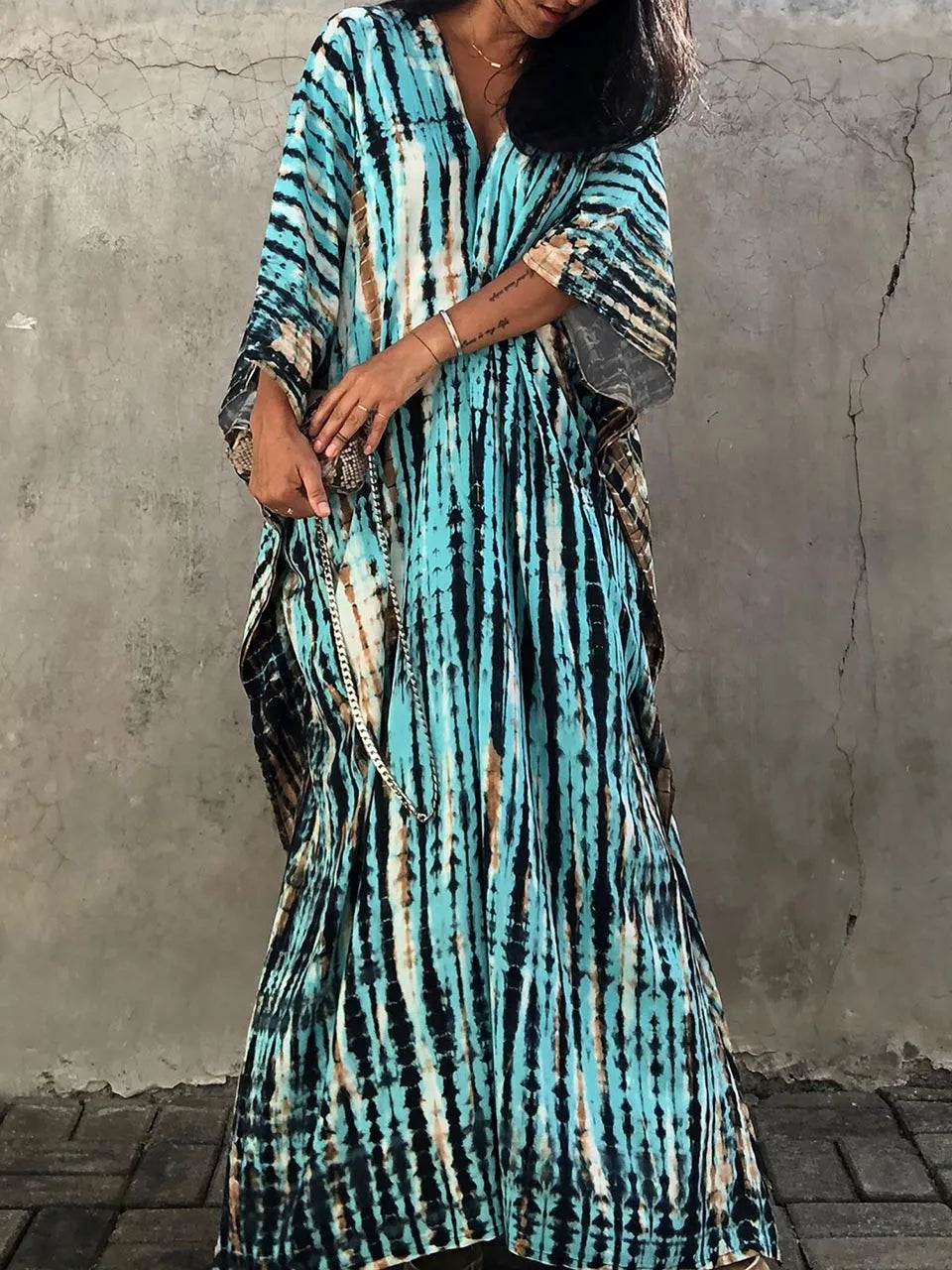 Women's Caftan Printed Flowing Relaxed Fit Summer Maxi Dress™ – Müheloser Sommerkomfort mit stilvollem Flair