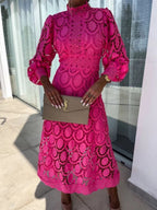 Women's Elegant Lace Midi Dress with Long Sleeves™ – Elegante Spitze trifft zeitlose Weiblichkeit
