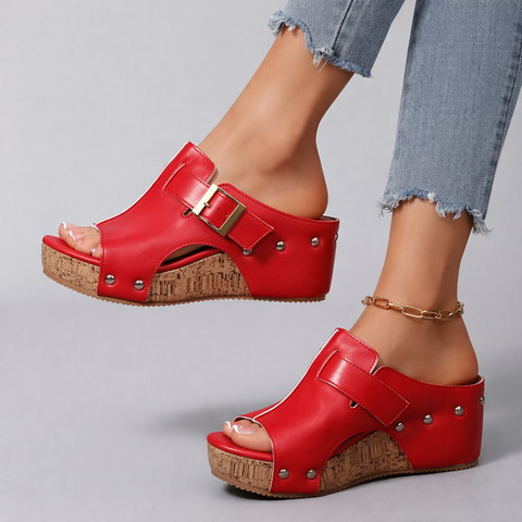 Women's Platform Sandals with Buckle Strap and Cushioned Footbed™ – Komfort trifft auf stilvolle Eleganz