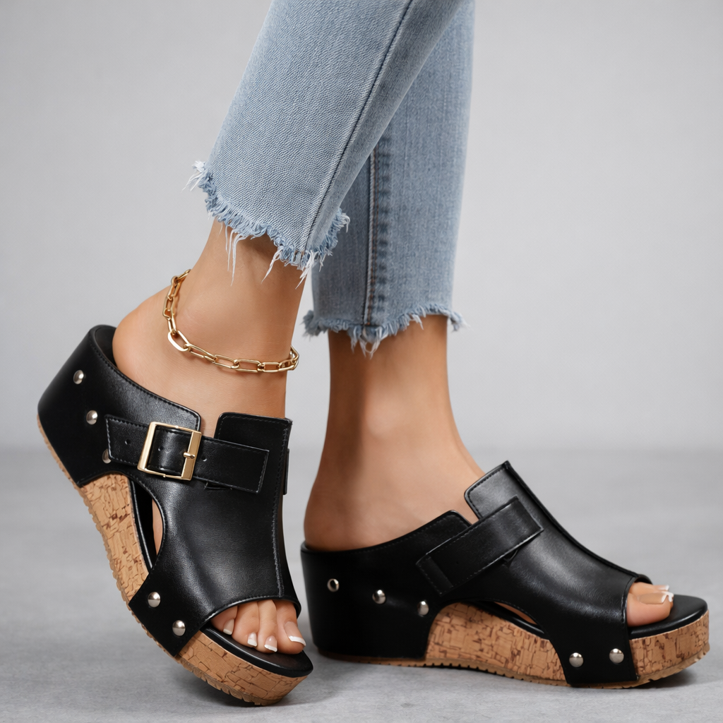 Women's Platform Sandals with Buckle Strap and Cushioned Footbed™ – Komfort trifft auf stilvolle Eleganz