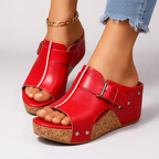 Women's Platform Sandals with Buckle Strap and Cushioned Footbed™ – Komfort trifft auf stilvolle Eleganz
