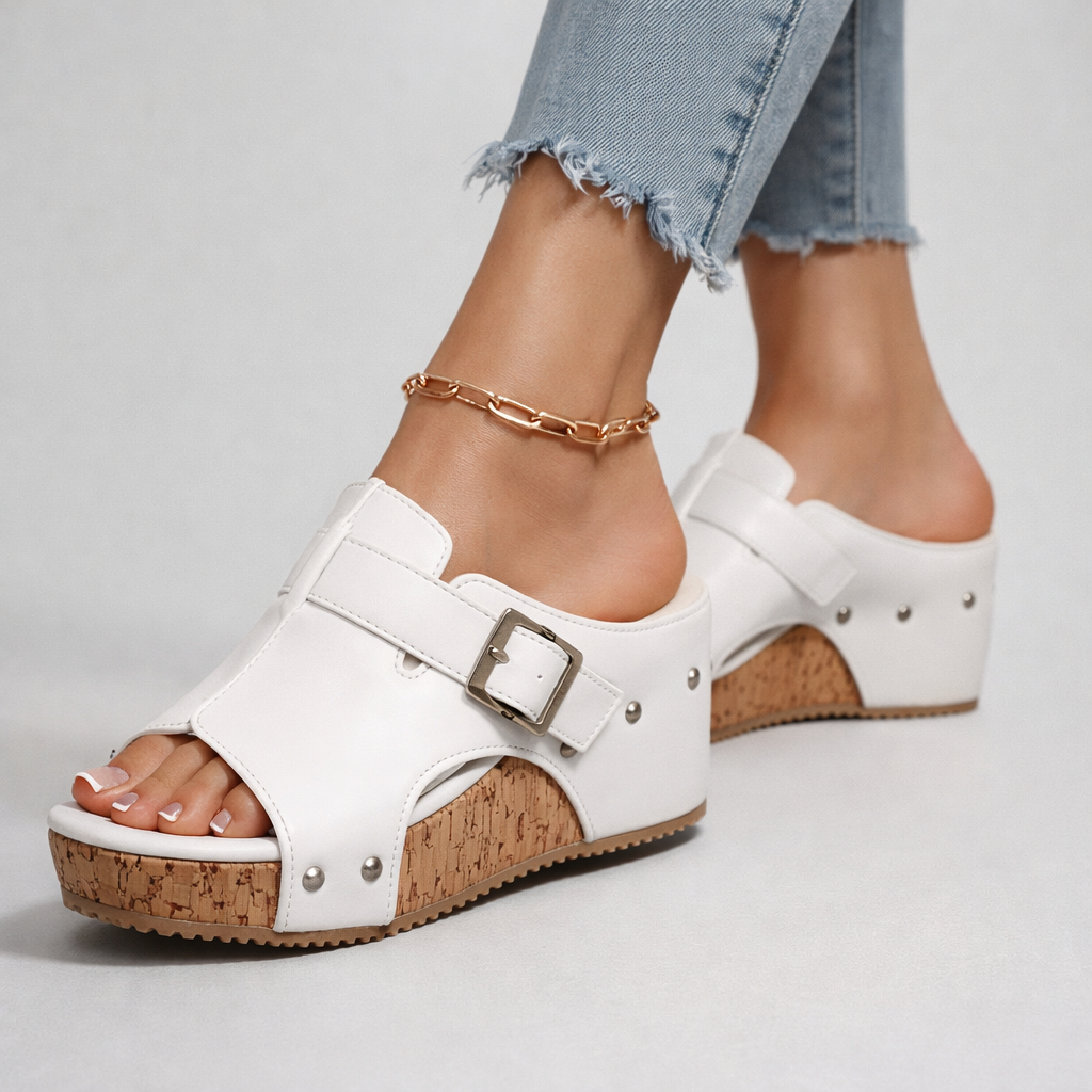 Women's Platform Sandals with Buckle Strap and Cushioned Footbed™ – Komfort trifft auf stilvolle Eleganz