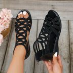 Orthopädische Keilsandalen mit Cutout-Design und gepolsterter Unterstützung für Damen™ – Eleganter Komfort für den ganzen Tag