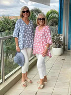 Women's Polka Dot V-Neck Blouse Relaxed Fit Lightweight Casual Summer Top™ – Spielerischer Komfort für sonnige Tage
