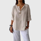 Relaxed Button Front Blouse™ – Mühelose Eleganz für jeden Tag