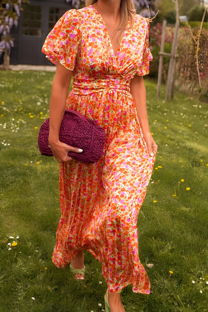 Floral Wrap Maxi Dress™ – Eleganter Wickelstil für mühelose Weiblichkeit
