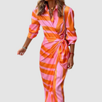 Striped Wrap Maxi Dress™ – Elegante Wickeloptik mit zeitlosem Streifenmuster
