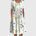 Printed Short Sleeve Midi Dress™ – Müheloser Komfort mit zeitloser Eleganz